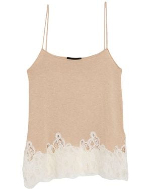 Fabiana Filippi Sand Top Virgin Wool, Silk, Cashmere - Natural