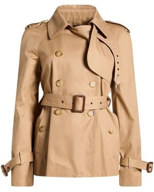 Chloé Camel Overcoat & Trench Coat Cotton - Natural