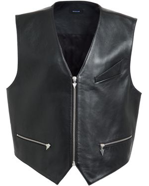 Mugler Tailored Vest Lambskin - Black