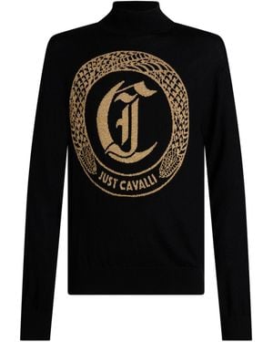 Just Cavalli Rollkragenpullover - Schwarz
