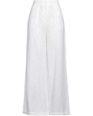 120% Lino Pants Linen - White