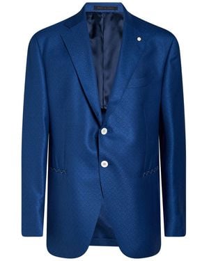 Luigi Bianchi Blazer Wool, Silk - Blue