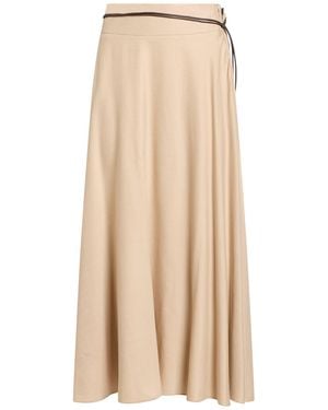 Peserico Midi Skirt Viscose, Wool, Elastane - Natural