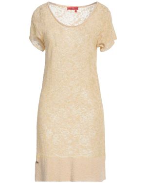 Manila Grace Ocher Mini Dress Cotton, Polyamide, Polyester - Natural