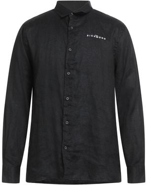 John Richmond Shirt Linen - Black