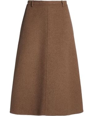 Max Mara Light Midi Skirt Virgin Wool - Brown