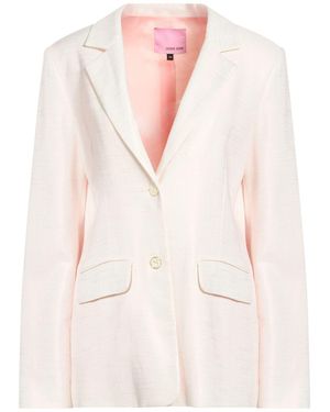 Denny Rose Ivory Blazer Viscose, Linen - White
