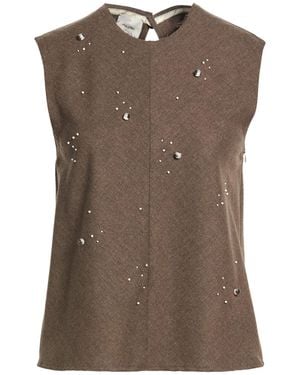 Alysi Crème Top Viscose, Polyester, Wool, Elastane - Brown