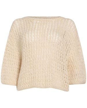 Antonelli Cream Sweater Wool, Polyamide, Mohair Wool, Cashmere, Polyester - Natural