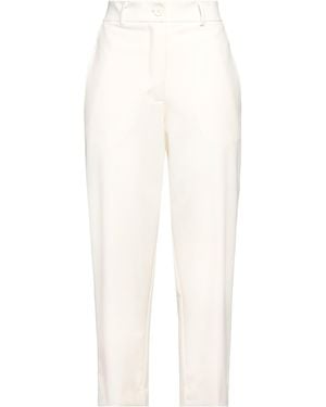 SOLOTRE Ivory Pants Polyester, Wool, Elastane - White