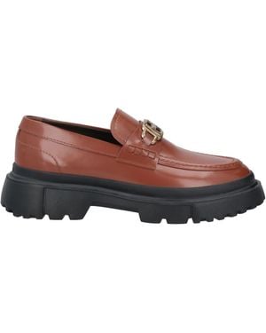 Hogan Tan Loafers Leather - Brown