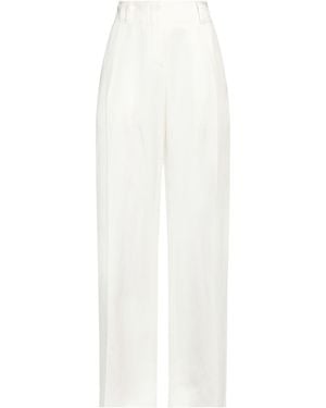 Ferragamo Trousers Silk, Linen - White