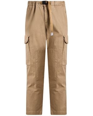 White Sand Camel Trousers Cotton, Elastane - Natural