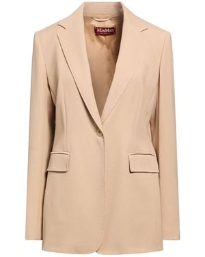 Max Mara Sand Blazer Virgin Wool - Natural