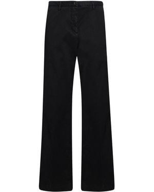 White Sand Pants Cotton, Tencel, Silk, Elastane - Black