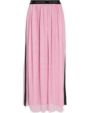 Liu Jo Maxi Skirt Polyester, Wool - Pink