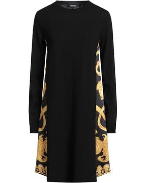 Versace Mini Dress Virgin Wool, Polyester - Black