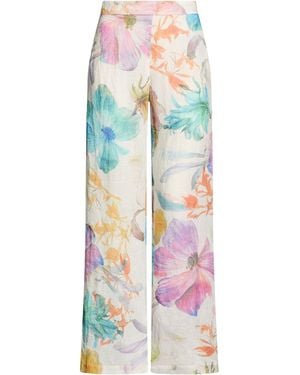 120% Lino Trousers Linen - White