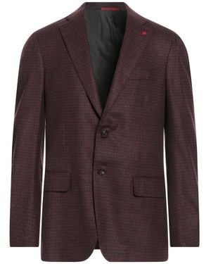 Isaia Burgundy Blazer Wool, Cashmere - Brown