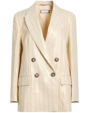 Peserico Blazer Linen, Cotton, Polyester, Polyamide - Natural