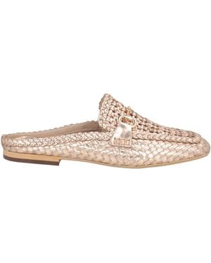 m. collection Mules & Clogs Leather - Metallic