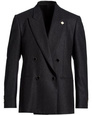 Lardini Charcoal Blazer Virgin Wool - Black