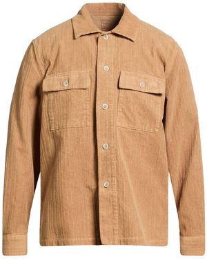 120% Lino Camel Shirt Cotton - Natural
