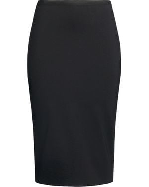BLUE BROTHERS Midi Skirt Viscose, Polyamide, Elastane - Black