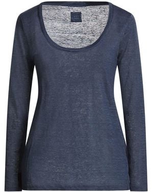 120% Lino Midnight T-Shirt Linen - Blue