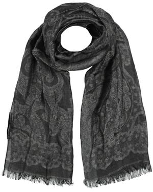 John Varvatos Scarf Linen, Silk, Viscose - Black