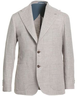 Barba Napoli Light Blazer Linen, Virgin Wool - Gray