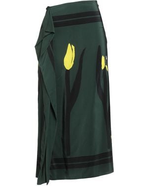 Marni Midi Skirt Silk - Green