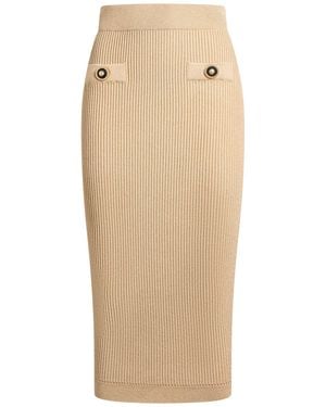 Balmain Midi Skirt - Natural