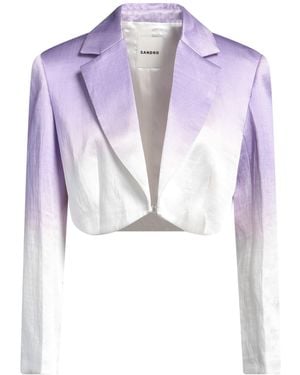 Sandro Blazer Viscose, Linen - Purple