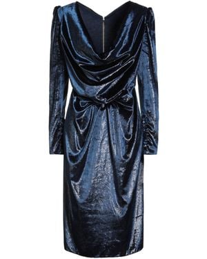 Rhea Costa Midnight Midi Dress Polyamide, Silk - Blue