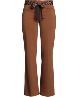 DOUBLE C Pants Viscose, Polyamide, Elastane - Brown