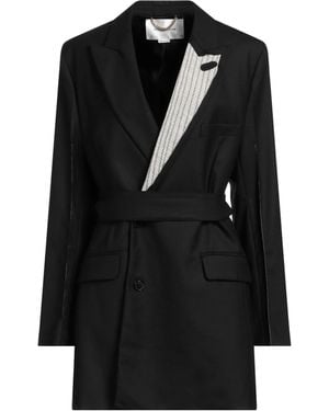 Victoria Beckham Overcoat & Trench Coat Polyester, Virgin Wool, Elastane, Brass - Black
