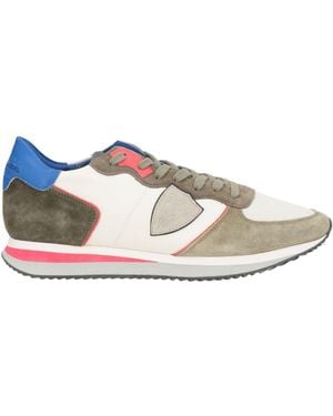 Philippe Model Military Sneakers Leather, Textile Fibers - White