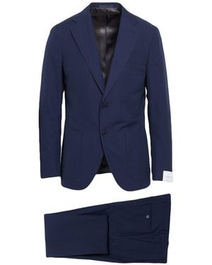 Caruso Suit Wool, Cotton - Blue