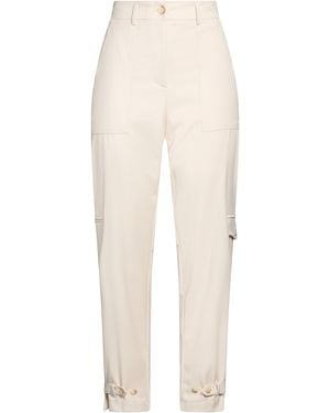 Twinset Cream Pants Polyester, Viscose, Elastane - White