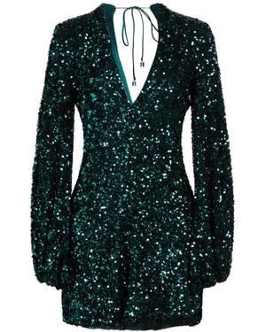 rotate green sequin dress BIRGER CHRISTENSEN Dresses for Women composition:55%viscosa 45%cotone