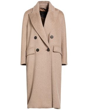 Max Mara Atelier Taupe Coat Cashmere, Alpaca Wool, Wool - Natural