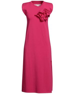 Rose' A Pois Midi Dress - Pink