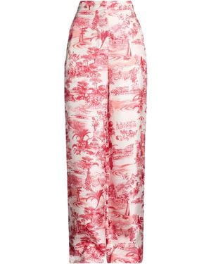 Max Mara Coral Pants Silk - Red