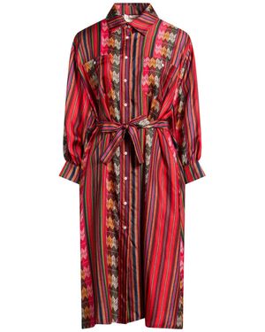 La Prestic Ouiston Midi Dress Silk - Red