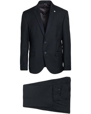 Exte Charcoal Suit Wool - Blue