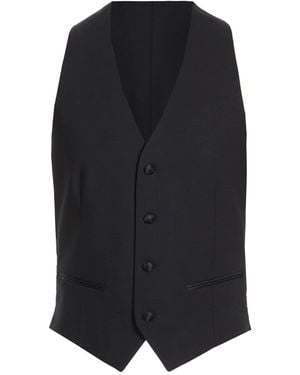 Armani Collezioni Tailored Vest Virgin Wool, Elastane, Polyester, Silk - Blue