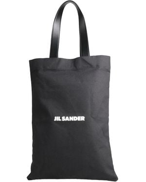 Jil Sander Shoulder Bag Cotton, Linen, Cow Leather - Black