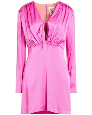 Semicouture Fuchsia Mini Dress Acetate, Viscose - Pink