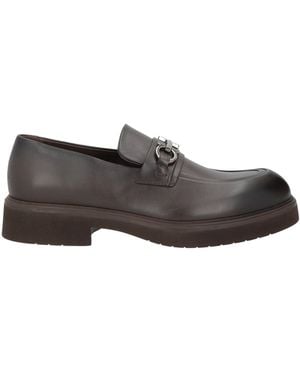 Ferragamo Dark Loafers Calfskin - Gray